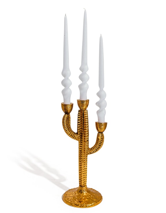 Aluminium Gold Cactus Candelabra