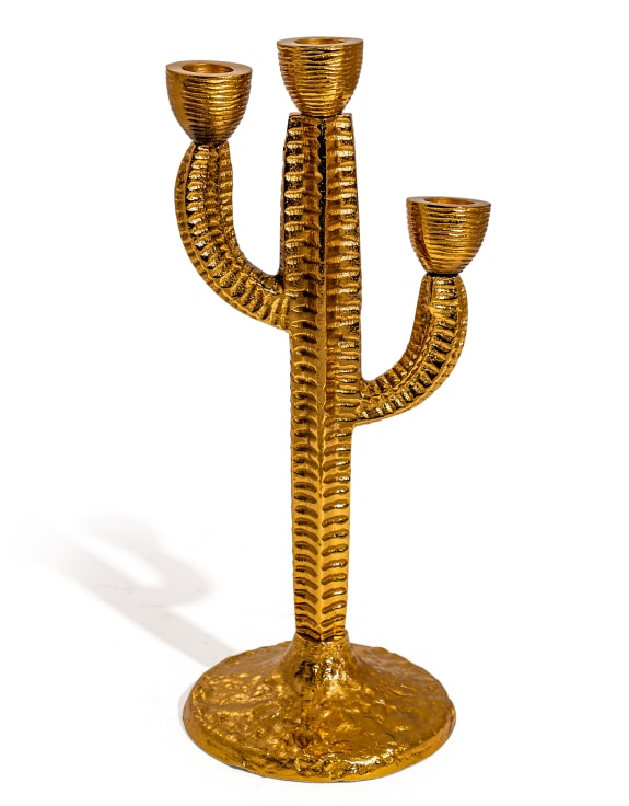 Aluminium Gold Cactus Candelabra