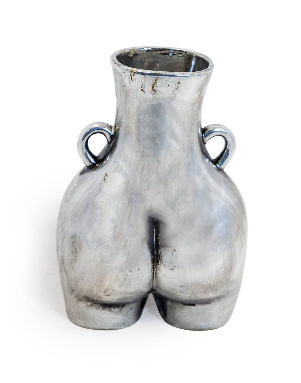 Antique Silver Large 'Love Handles' Booty Vase