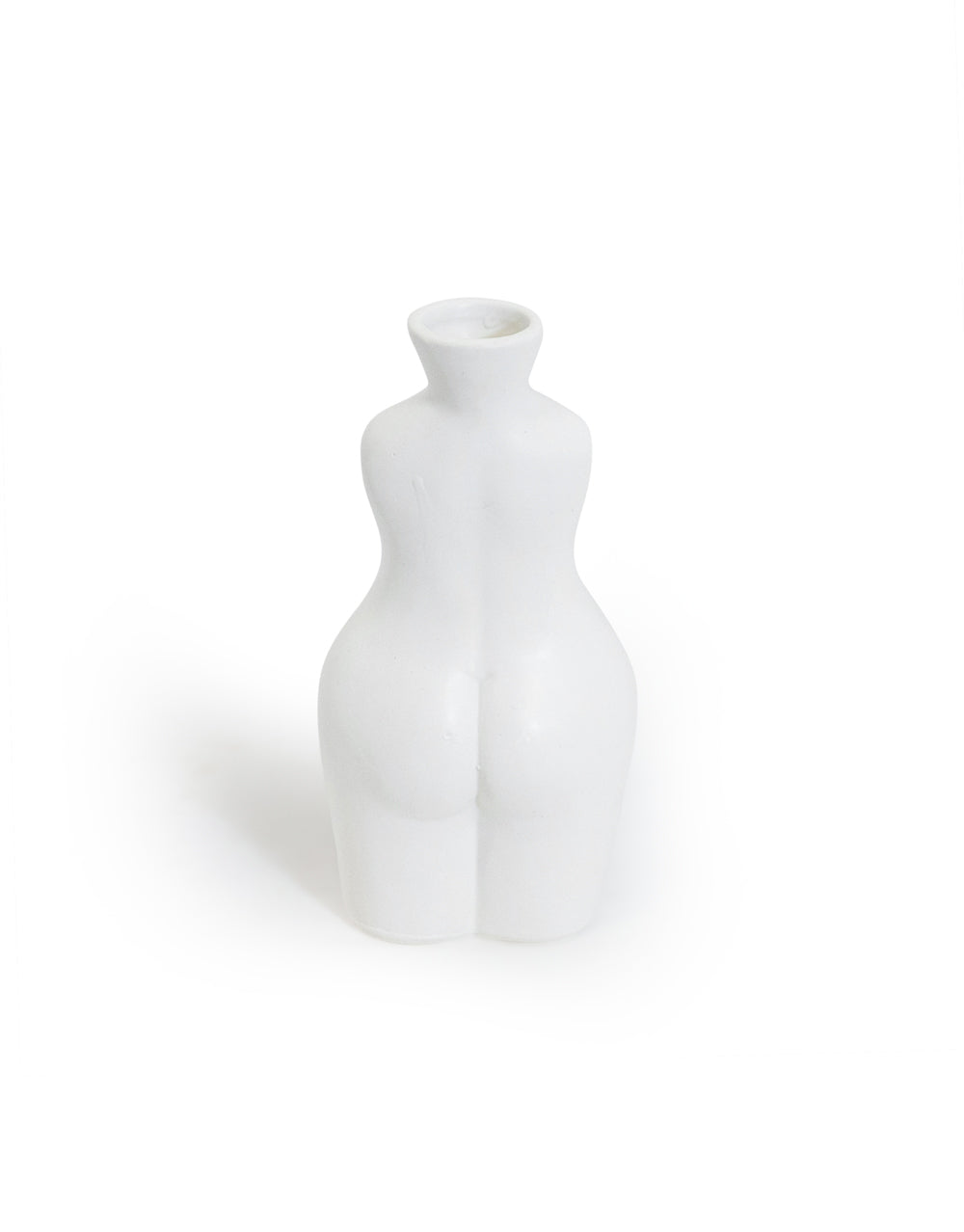 Matt White Small Female Body Ceramic Stem Vase