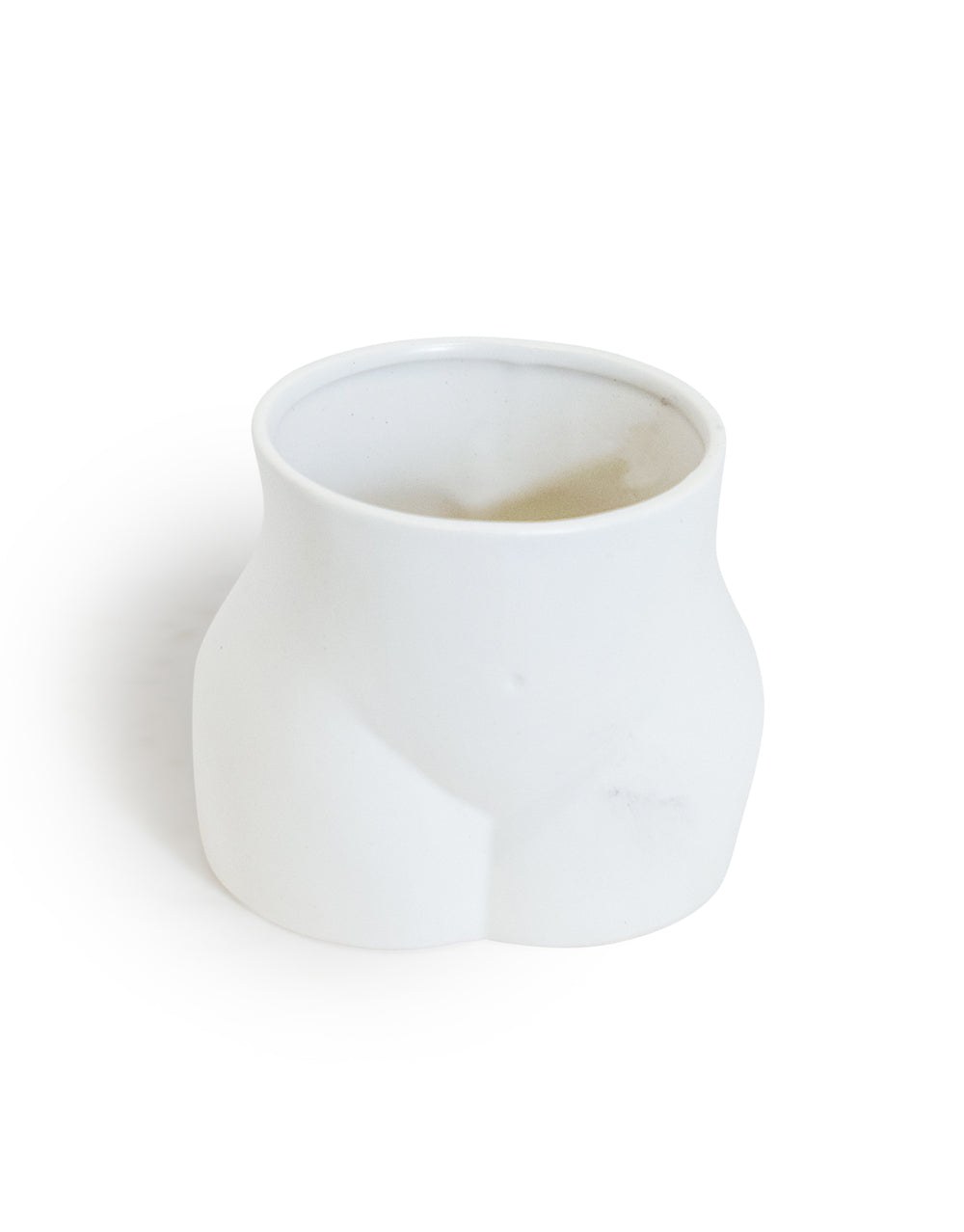Matt White Medium Booty Flower Pot/ Storage Jar