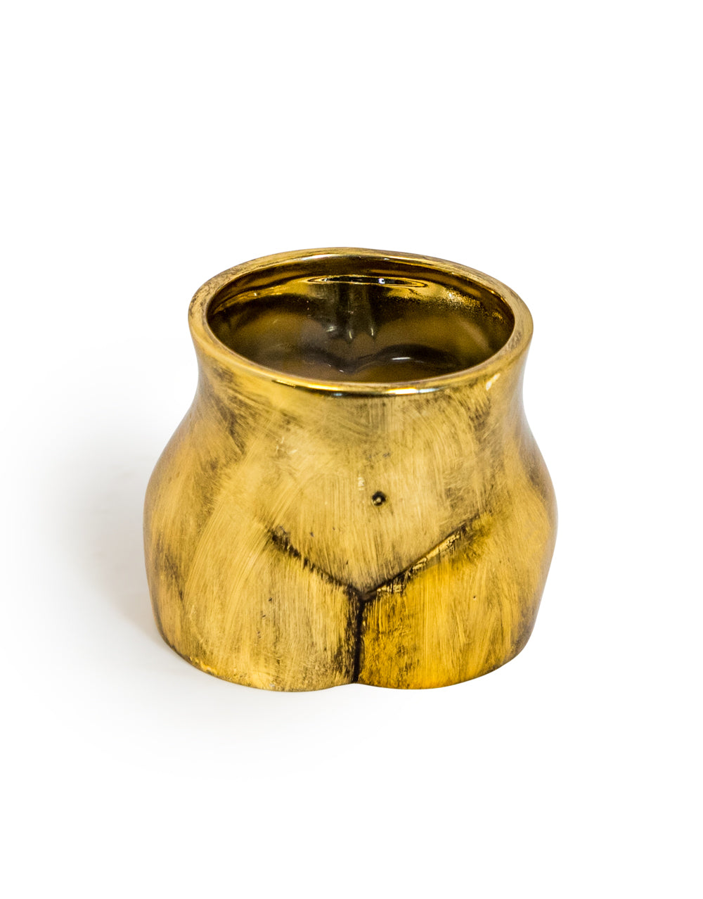 Antique Gold Medium Booty Flower Pot/ Storage Jar
