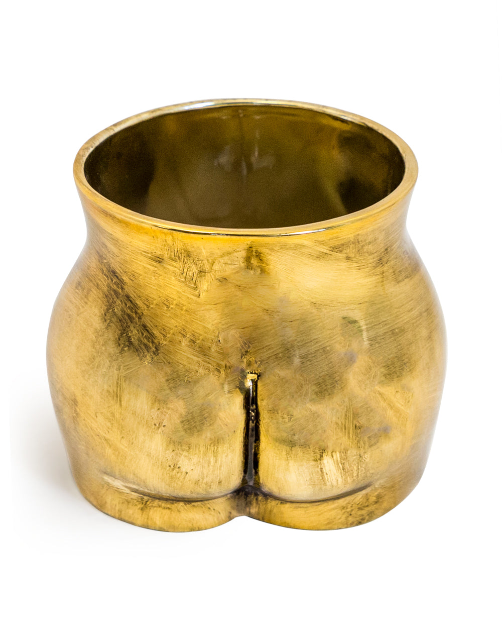 Antique Gold Large Booty Flower Pot/ Storage Jar