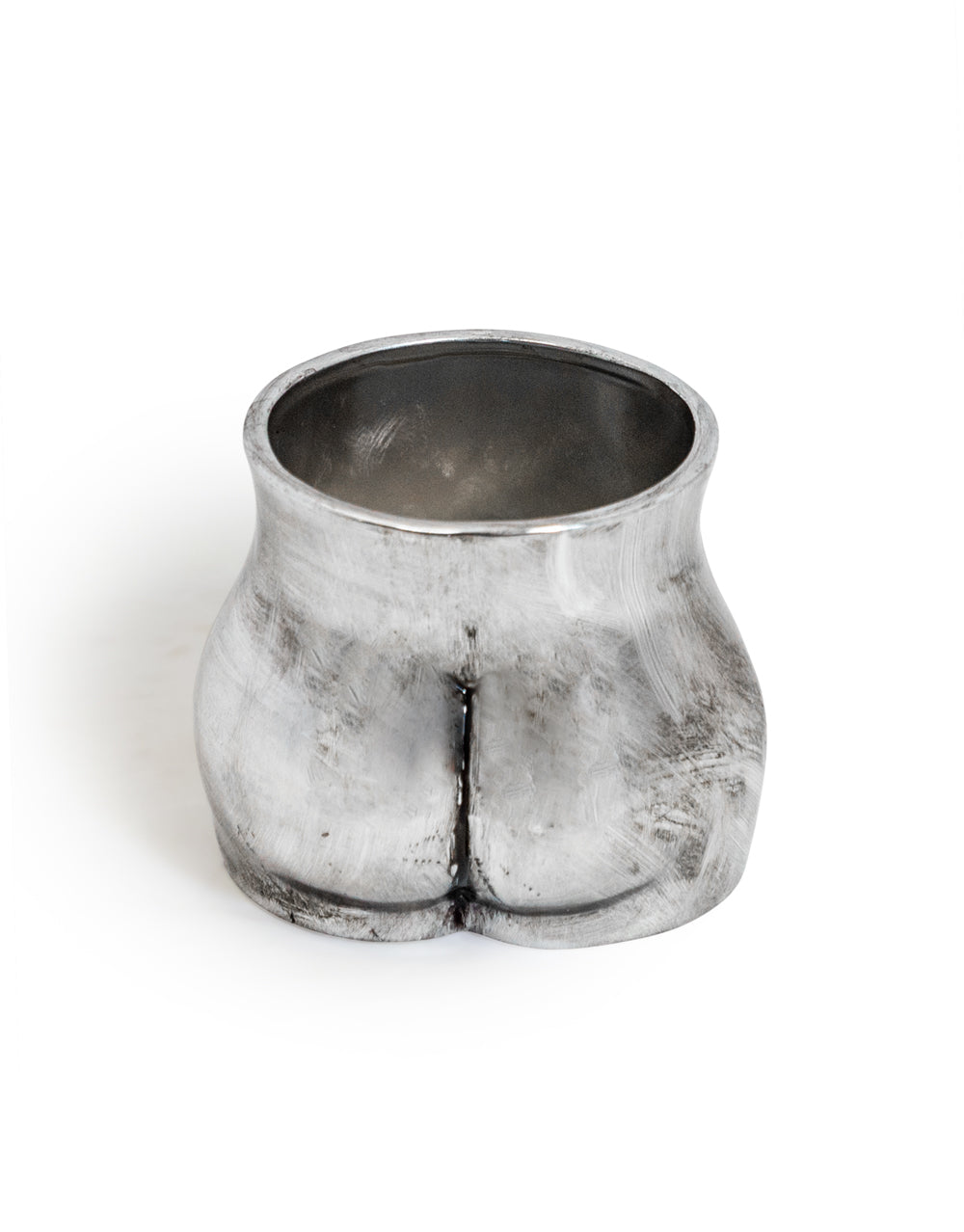 Antique Silver Medium Booty Flower Pot/ Storage Jar