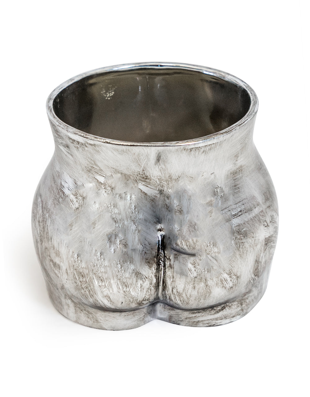 Antique Silver Large Booty Flower Pot/ Storage Jar