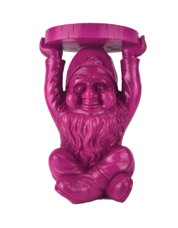 Electric Pink Gnome "Trunk Slice" Side Table