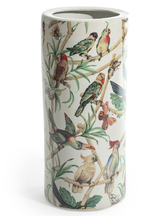 Decorative umbrella stand with birds 