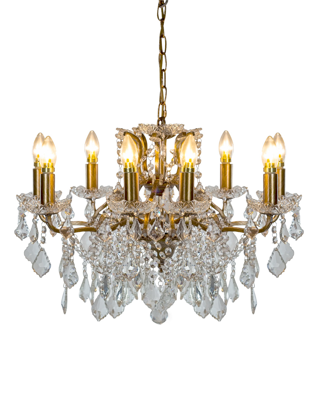 Medium 8 Branch Gold Shallow Chandelier