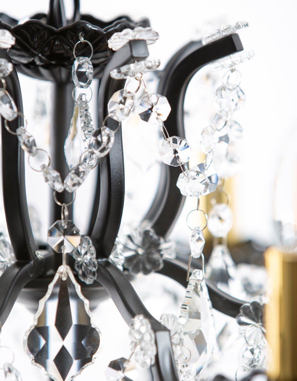Medium 8 Branch Matt Black Shallow Chandelier