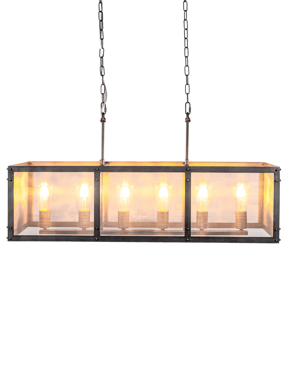Rectangular Iron Industrial Chandelier