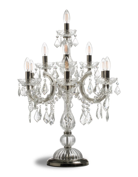 Decorative glass candelabra style table lamp 