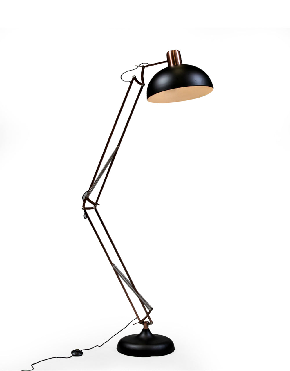 Matt Black & Vintage Copper Extra Large Desk Style Floor Lamp