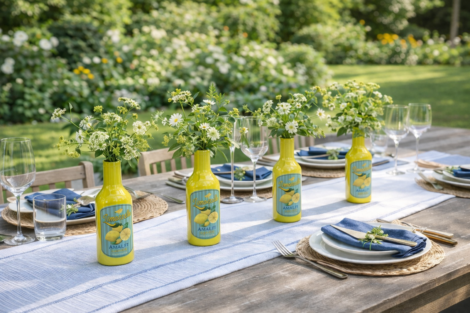 Limoncello Bottle Ceramic Stem Vase