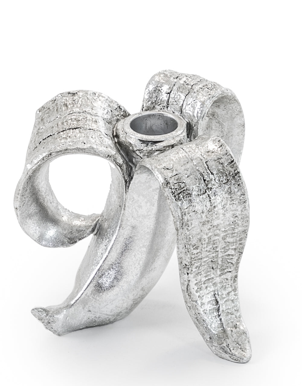 Silver Glam Peeled Banana Candle Holder
