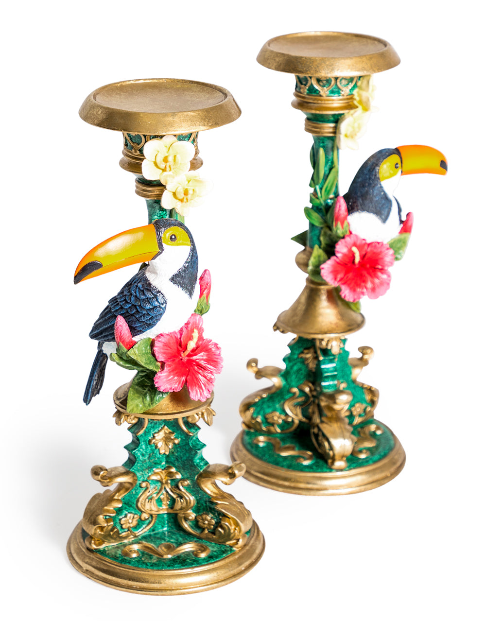 Ornate Toucan Candle Holders