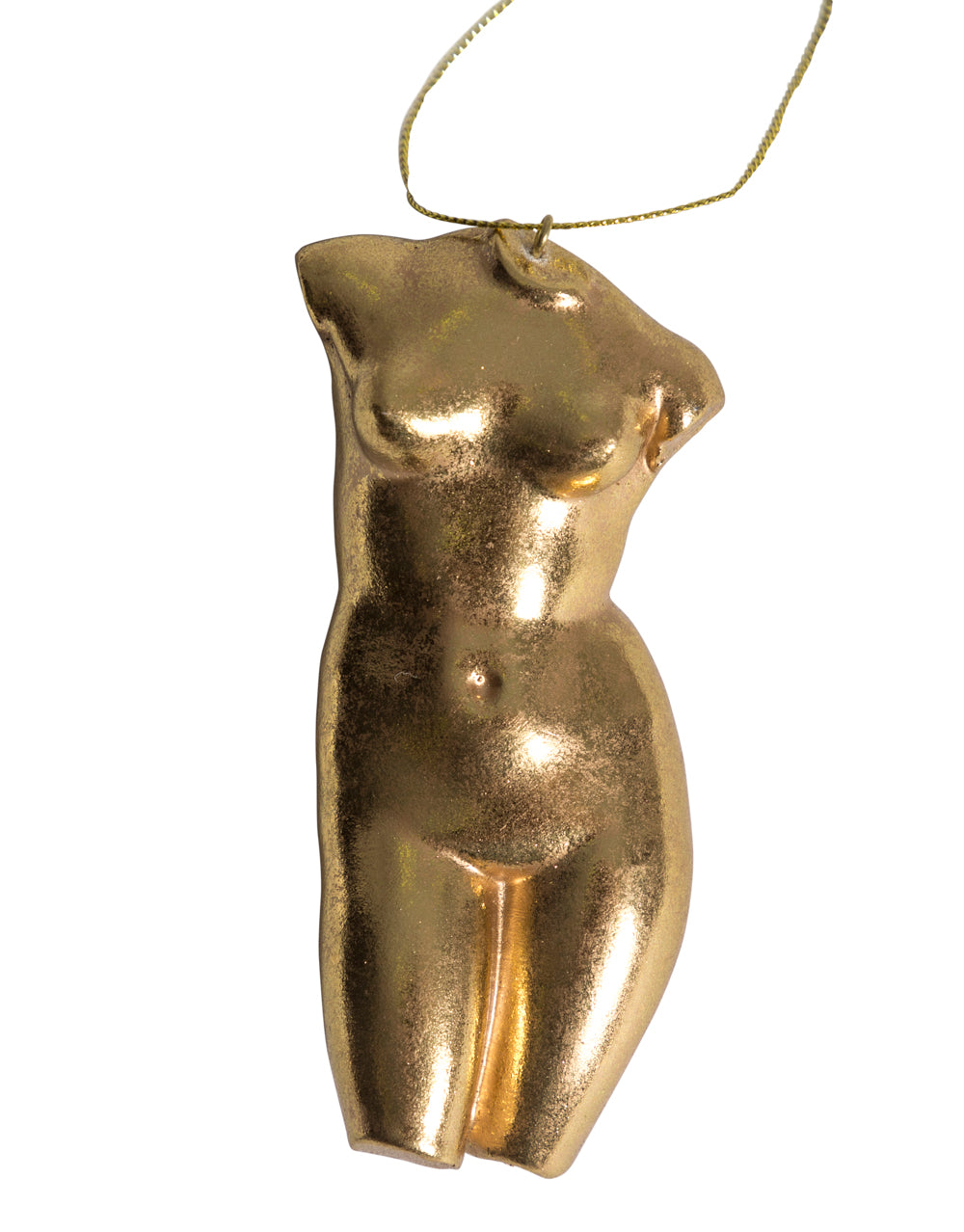 Set of 8 Gold Leaf Female Torso Hanging Decoration