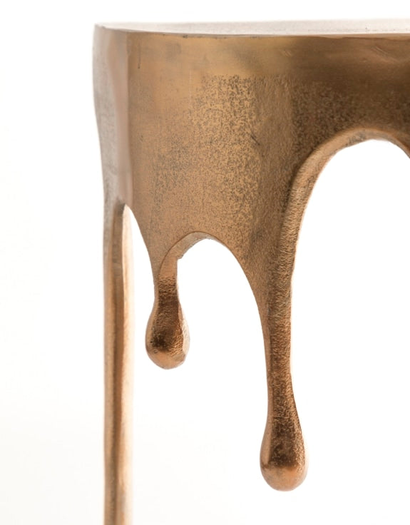 Gold 'Dali' Drip Oval Aluminium Console Table
