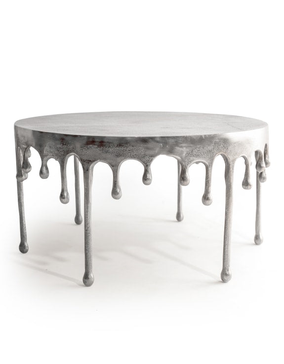 Raw Nickel 'Dali' Drip Aluminium Coffee Table