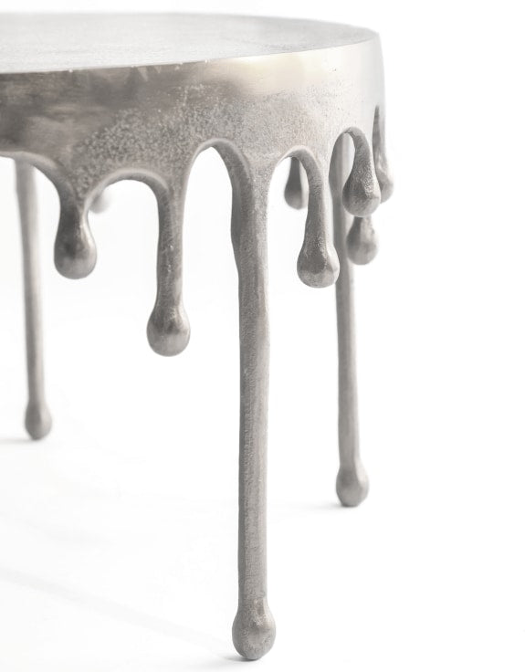 Raw Nickel 'Dali' Drip Aluminium Coffee Table