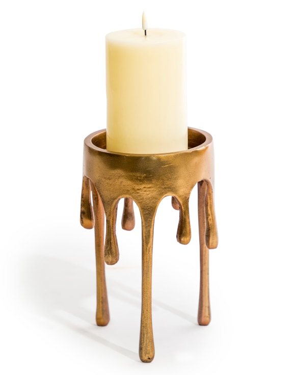 Medium Gold 'Dali' Drip Candle Holder