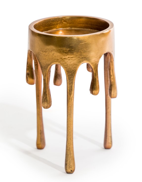 Medium Gold 'Dali' Drip Candle Holder