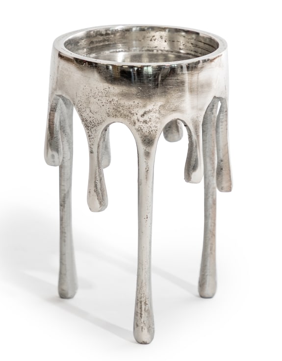 Medium Raw Nickel 'Dali' Drip Candle Holder