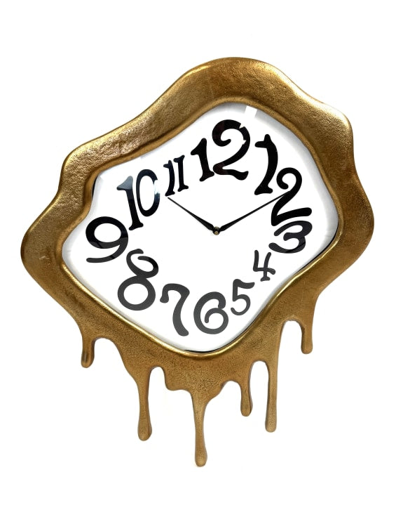 Gold "Dali" Drip Aluminium Wall Clock
