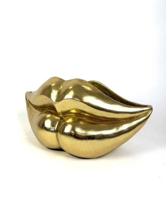 Extra Large Gold Lips Planter