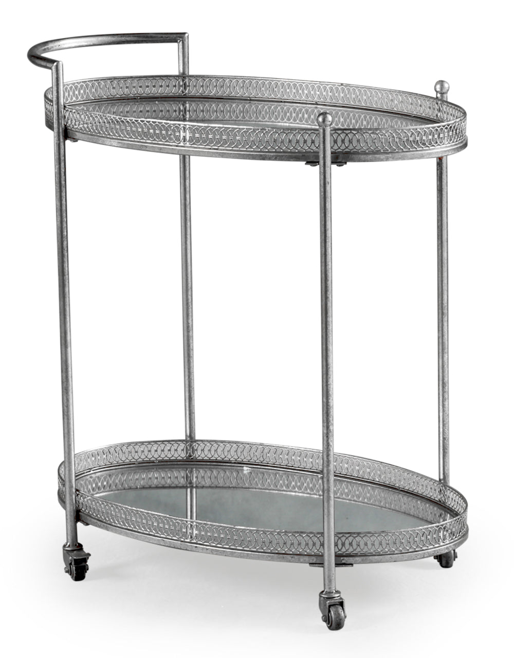 Antiqued Silver Metal Trolley