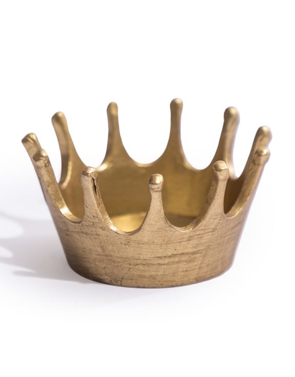 Set of 6 Gold Crown Candle Holders