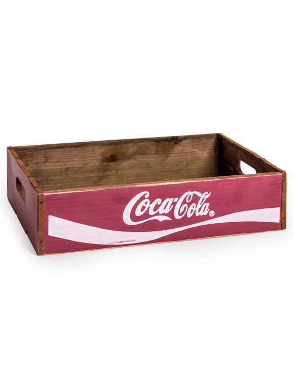 Antiqued Red Cola Wooden Tray