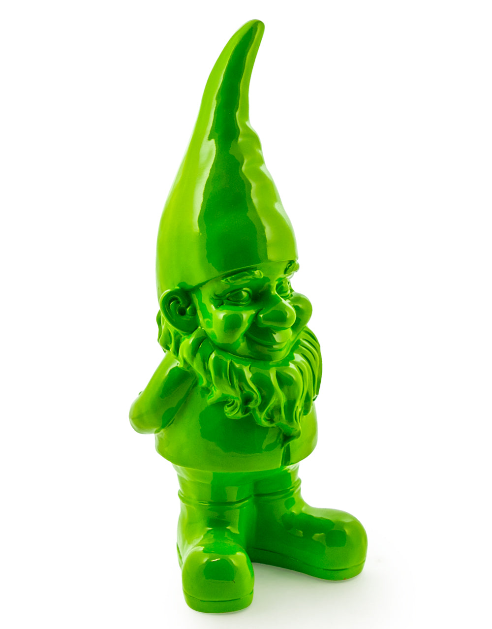 Large Bright Green Standing Gnome Figure