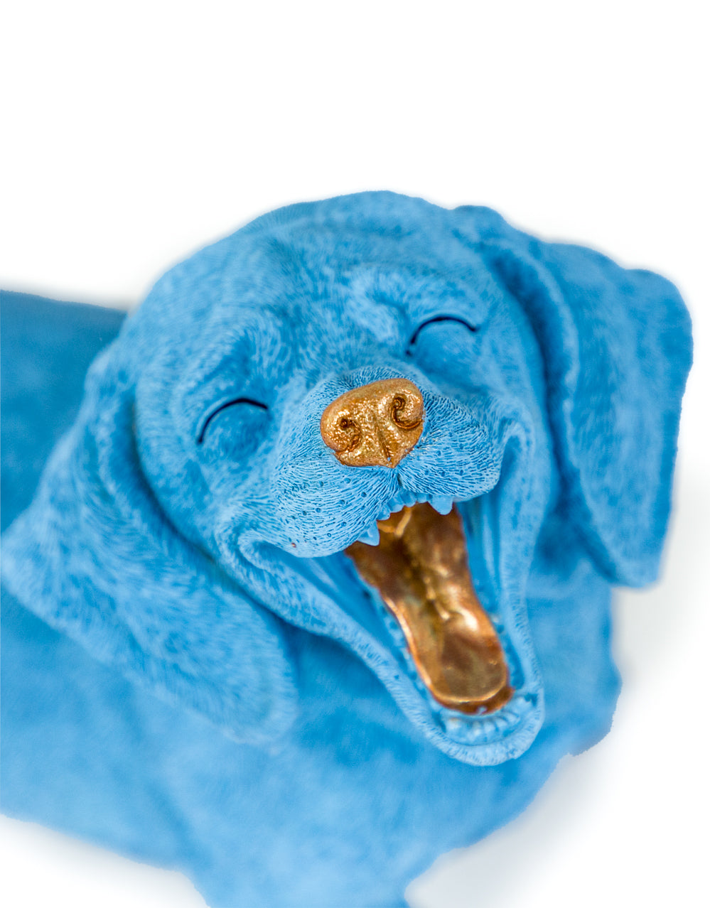 Blue Laughing Dachshund Figure