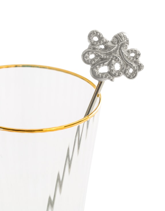 Set of 4 Nickel Octopus Drinks Stirrers