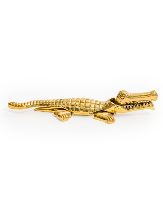 Polished Brass Crocodile Nutcracker