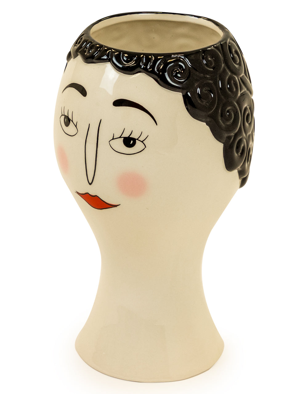 Ceramic Doodle Woman's Blush Face Vase