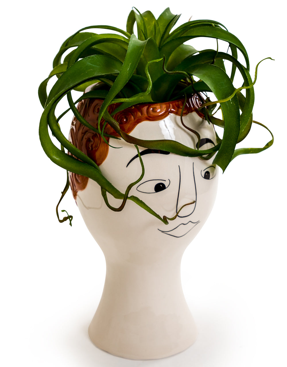 Ceramic Doodle Redhead Man's Face Vase