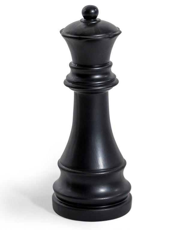 Matt Black Large Ceramic Queen Chess Piece Ornament