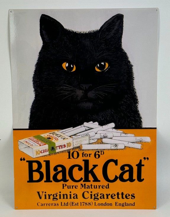 "Black Cat Cigarettes" Large Retro Metal Wall Sign