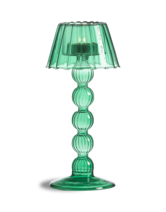 Green Multi Ball Lamp-Style Glass Tealight Holder