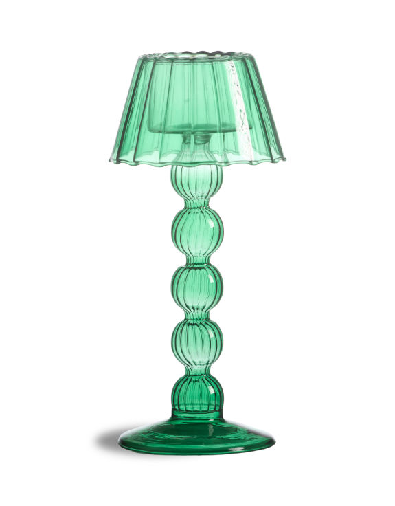 Green Multi Ball Lamp-Style Glass Tealight Holder