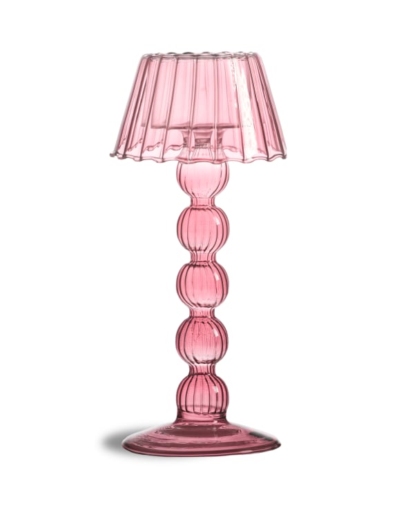Red/Pink Multi Ball Lamp-Style Glass Tealight Holder