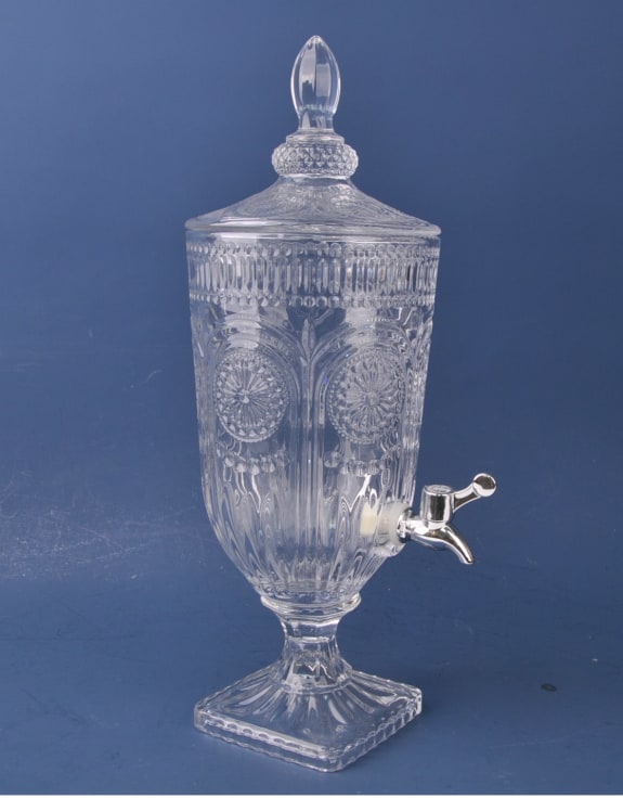 Clear Patterned Glass Drinks Server
