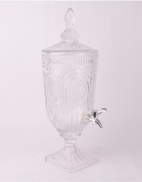 Clear Patterned Glass Drinks Server