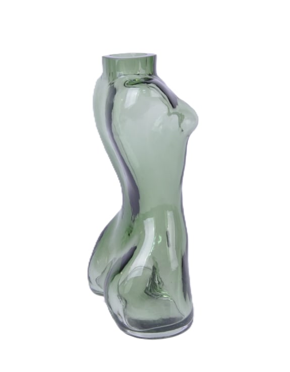 Green Female Body Glass Stem Vase