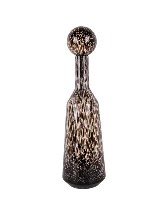 Tall Clear Leopard Print Glass Apothecary Bottle