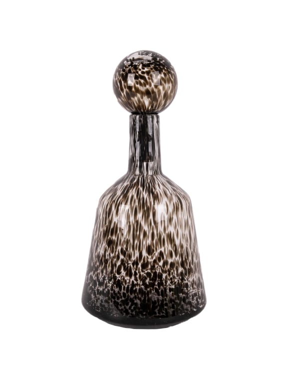 Large Clear Leopard Print Glass Apothecary Bottle