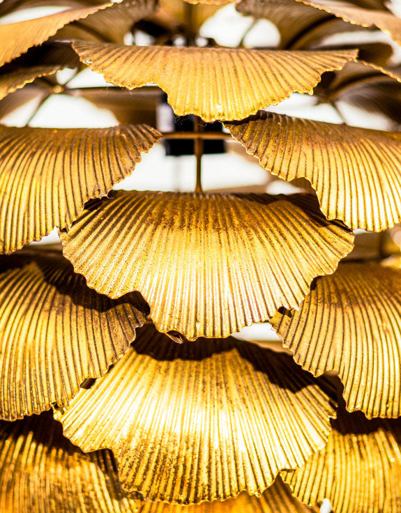 Gold Gingko Leaf Ceiling Pendant