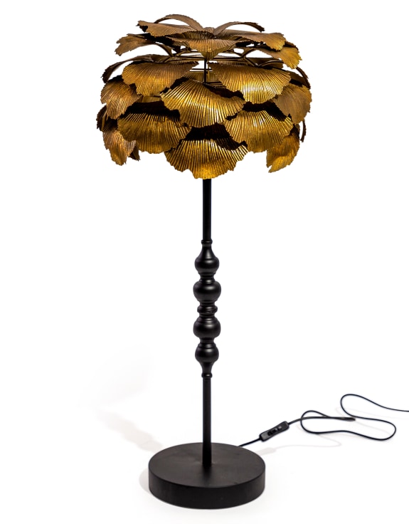 Gold Gingko Leaf Table Lamp
