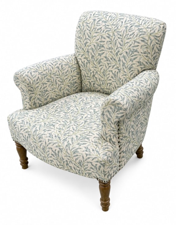 William Morris Patterned armchair with wooden legs 